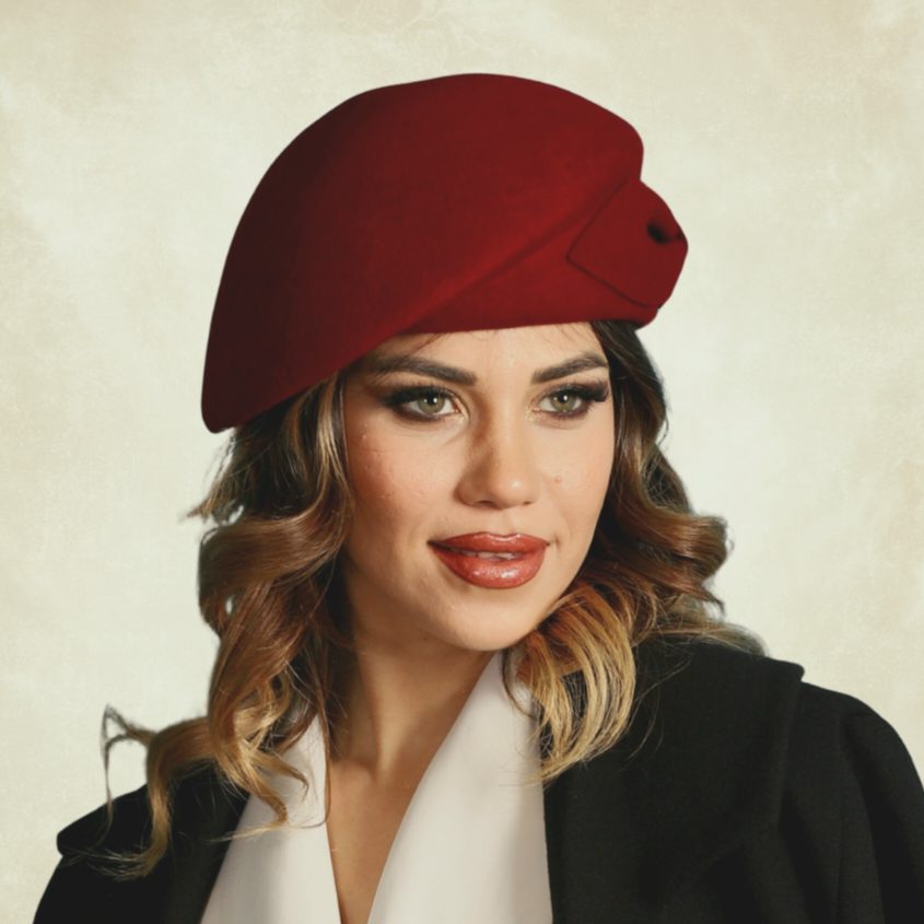 Nicole Bordo Renk Şapka