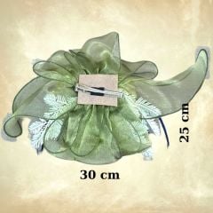 Anais Çağla Yeşil Renk Alternatifli Elegan Şapka 45 cm Özel Şapka Kutulu