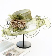 Anais Çağla Yeşil Renk Alternatifli Elegan Şapka 45 cm Özel Şapka Kutulu