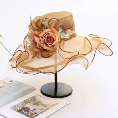 Anais Karamel Gold Renk Alternatifli Elegan Şapka 45 cm