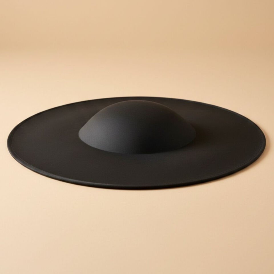 Holly Siyah Renk Vualet Şapka 40 cm Özel Şapka Kutulu