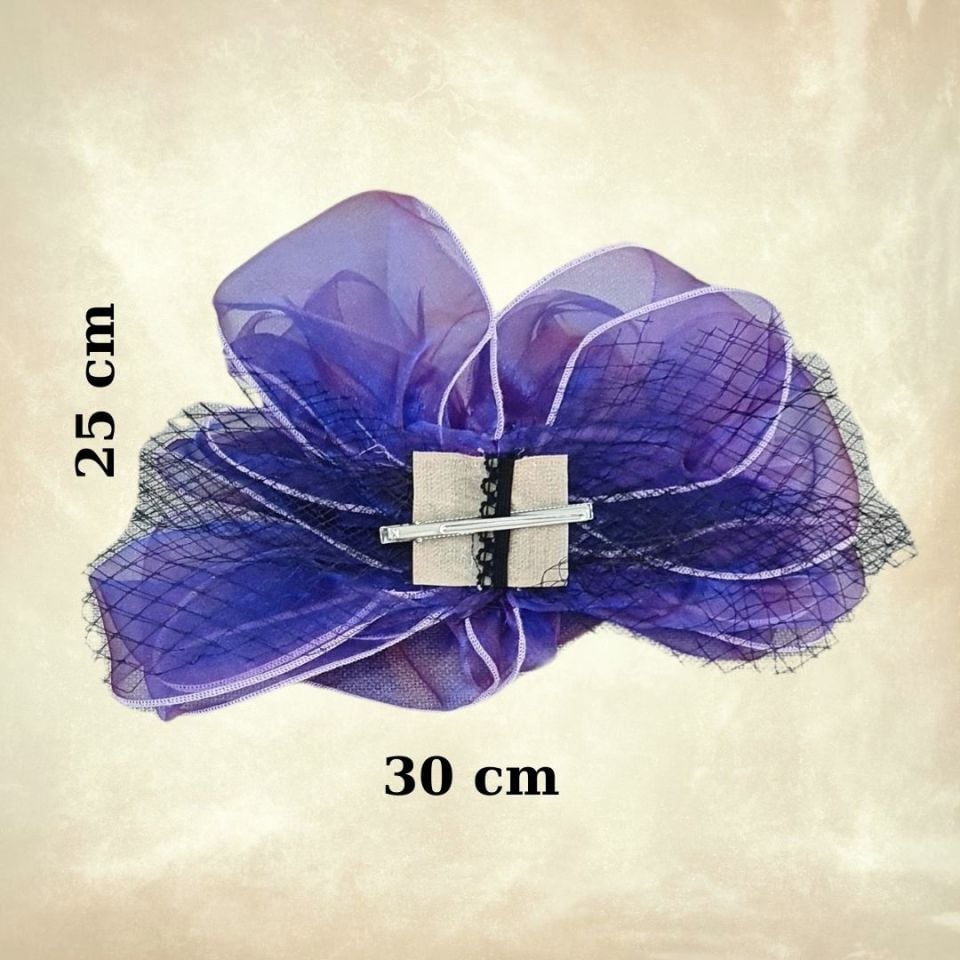 Carol Mor Renk Alternatifli Elegan  Şapka 45 cm Özel Şapka Kutulu