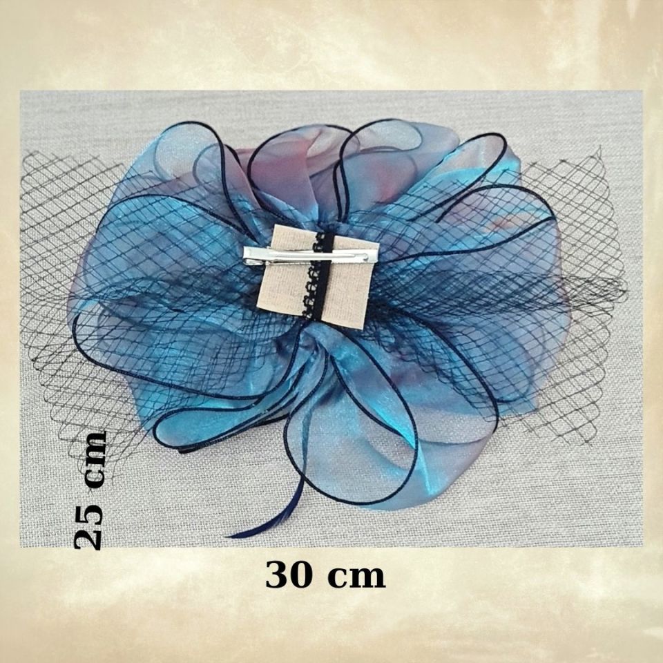 Carol Mavi Renk Alternatifli  Elegan Şapka 45 cm Özel Şapka Kutulu