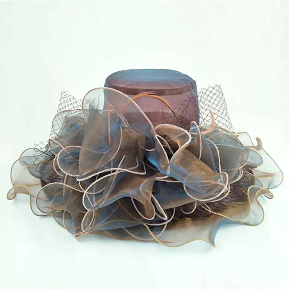 Carol Kahverengi Renk Alternatifli  Elegan  Şapka 45 cm Özel Şapka Kutulu