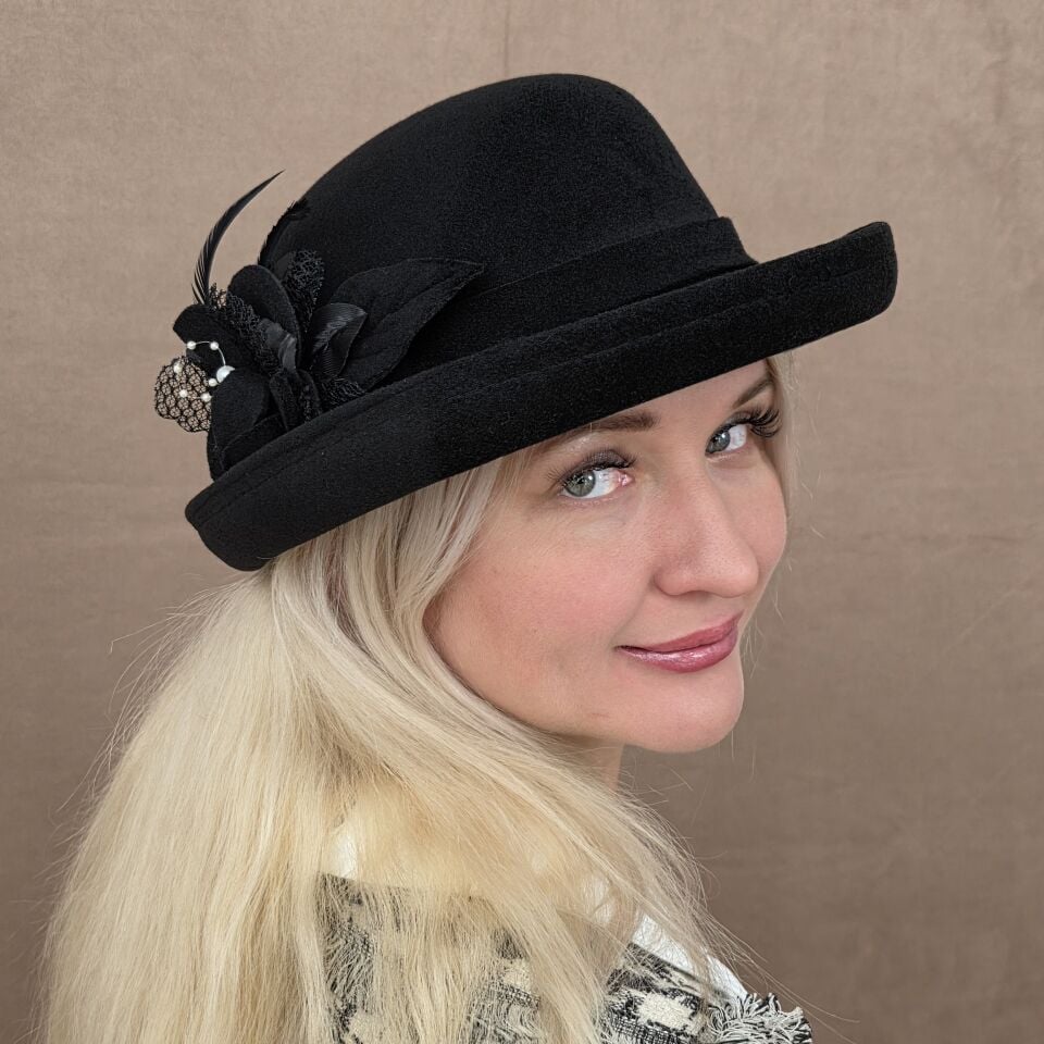 Carol Siyah Renk Şapka