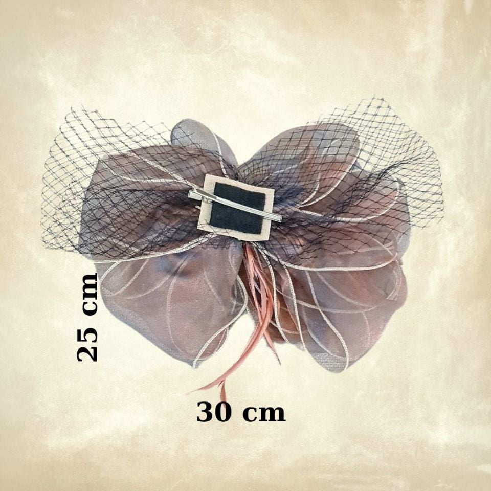 Carol Kahverengi Renk Alternatifli  Elegan  Şapka 45 cm Özel Şapka Kutulu