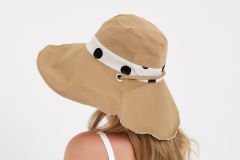 Country Camel Siyah Renk Puantiyeli Şapka 45 cm