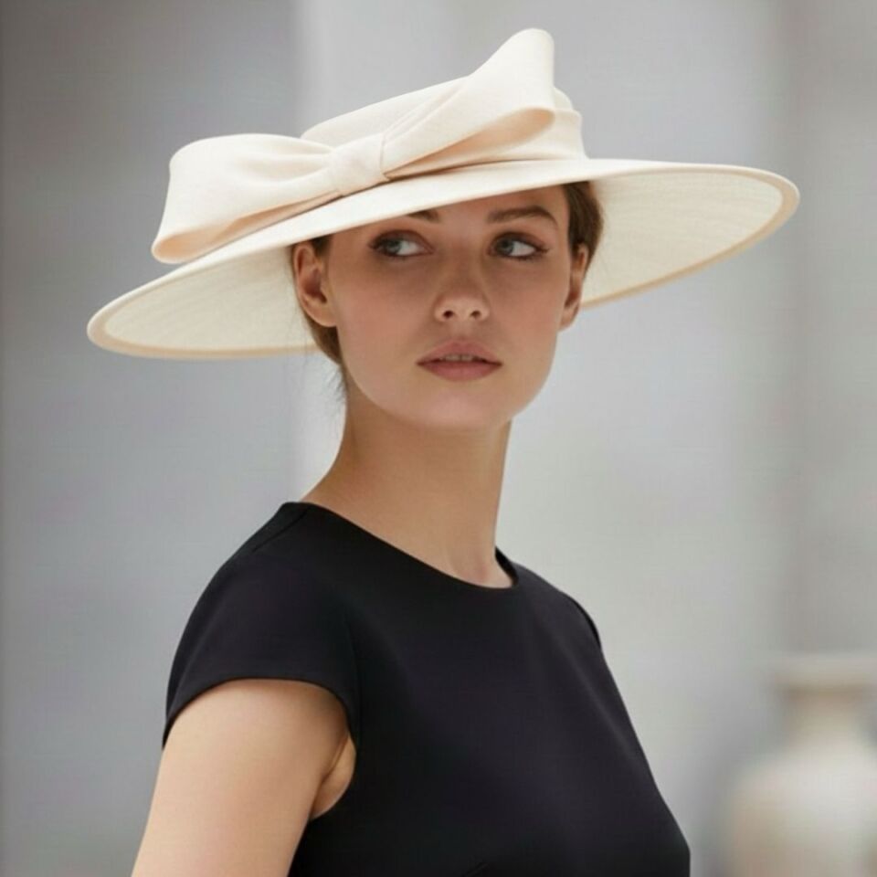 Holly Krem Renk Vualet Şapka 40 cm