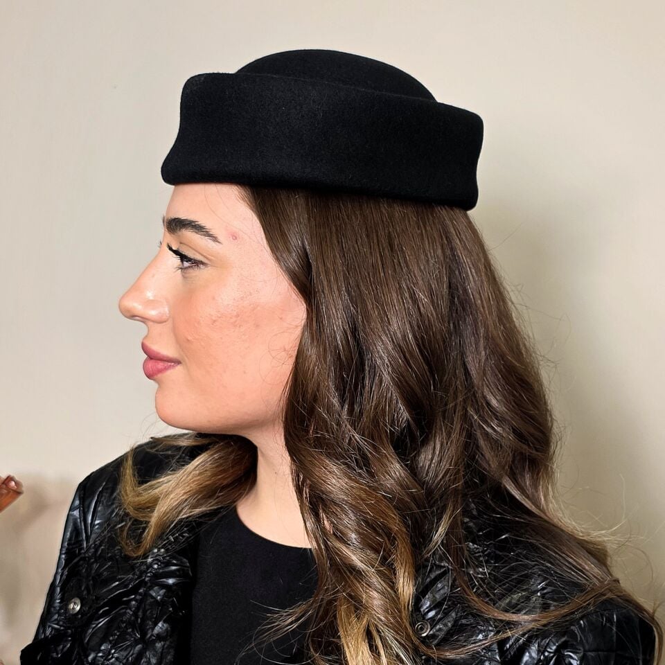 Diana Siyah Renk Vualet Şapka