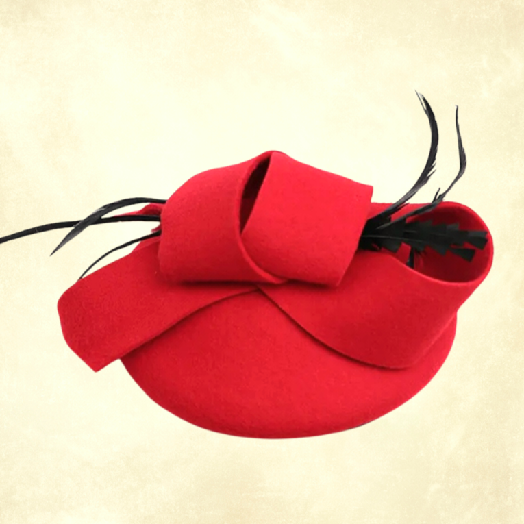 Angel Kırmızı Renk Fiyonklu Vualet Şapka