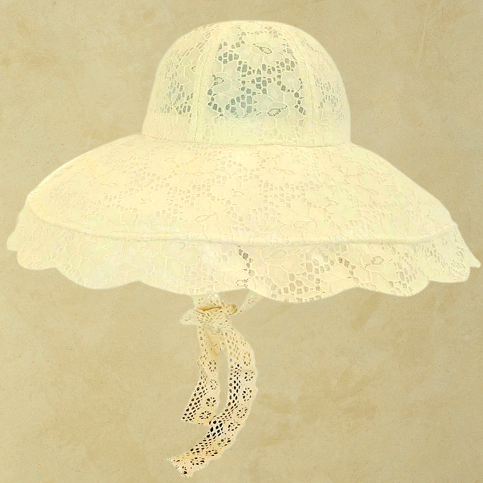 Country Capicino Renk Dantel Şapka 48 cm