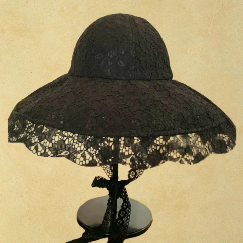 Country Siyah Renk Dantel Şapka 48 cm