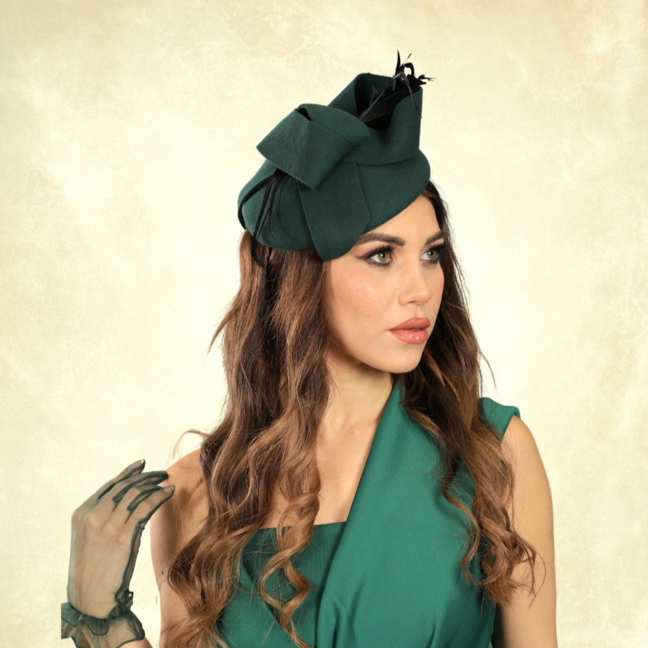 Angel Yeşil Renk Fiyonklu Vualet Şapka