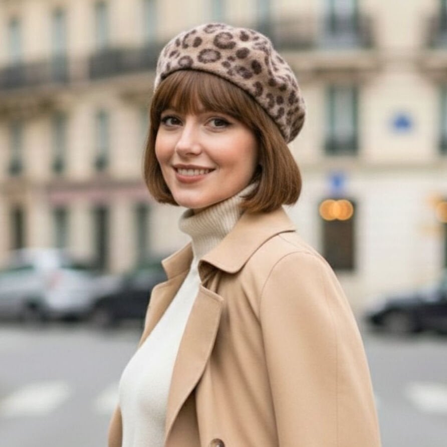 Amata Kahverengi Bej Leopar Desen Ressam Bere Yetişkin Boy