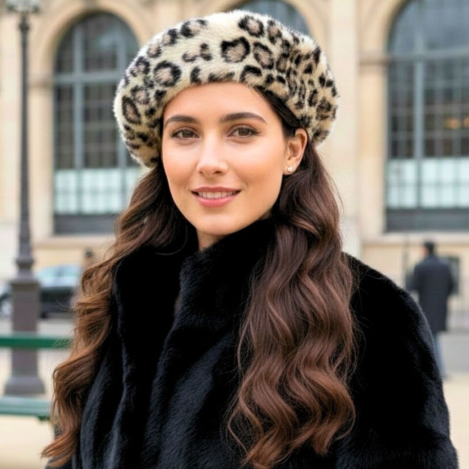 Amata Siyah Vizon Leopar Desen Ressam Bere Yetişkin Boy M Beden