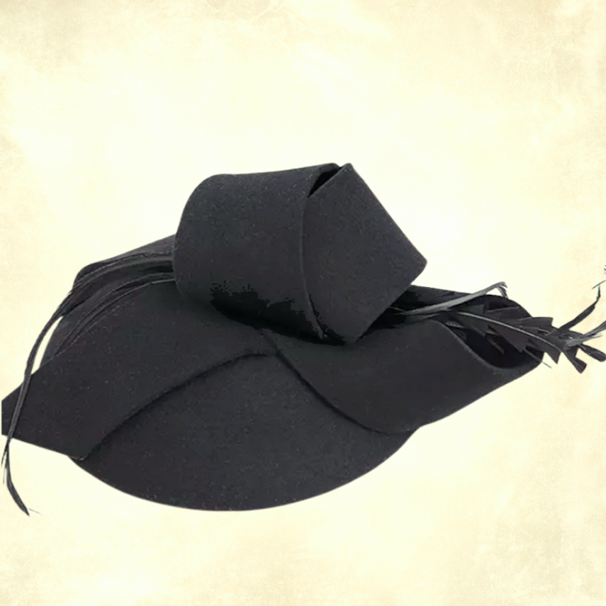 Angel Siyah Renk Fiyonklu Vualet Şapka