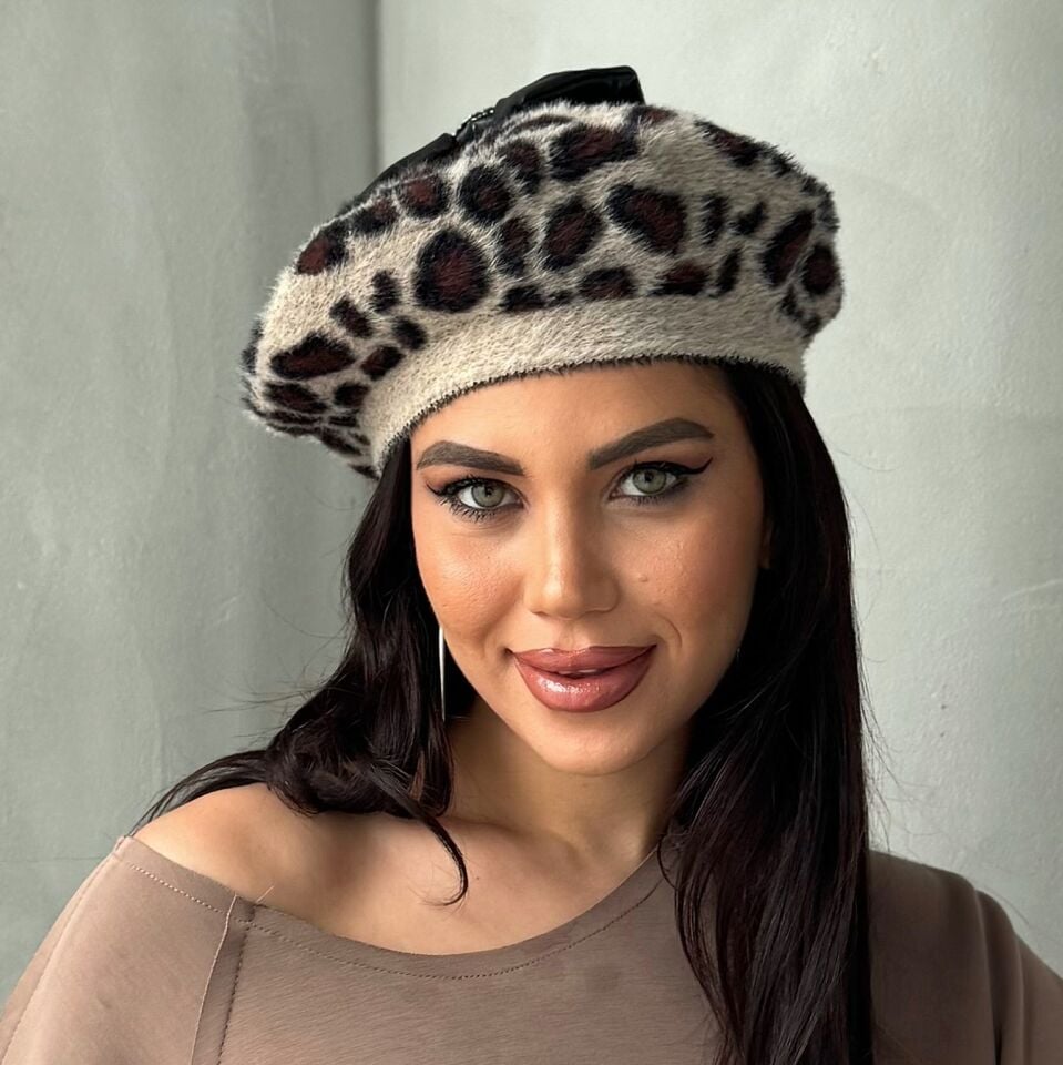 Amata Siyah Kahverengi Leopar Desen Ressam Bere Yetişkin Boy