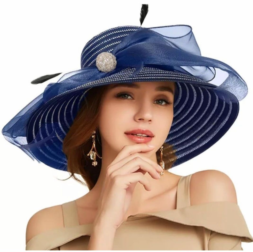 Carlotte Parlament Mavi Şapka 40 cm