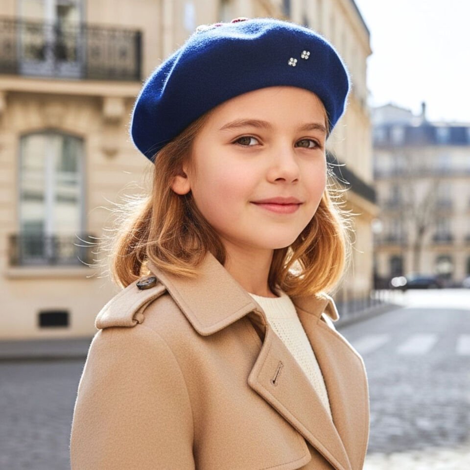 Amata Saks Mavi Renk Ressam Bere 5- 15 Yaş Kız Çocuk