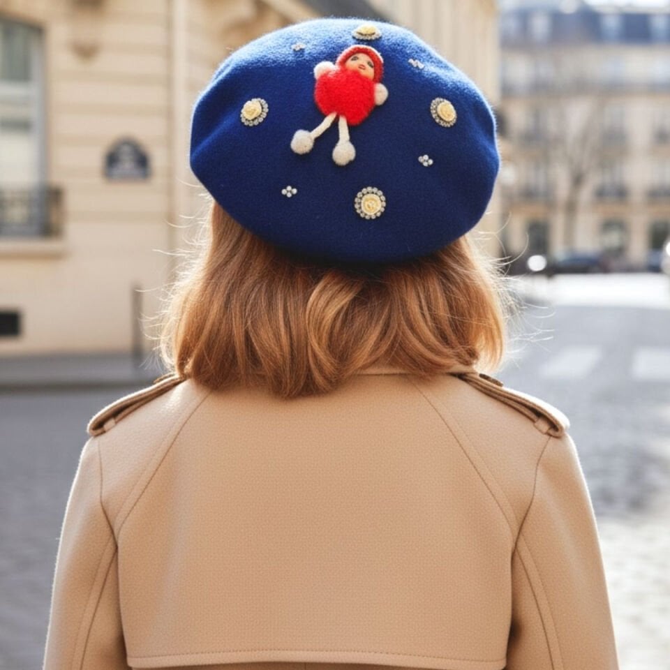 Amata Saks Mavi Renk Ressam Bere 5- 15 Yaş Kız Çocuk