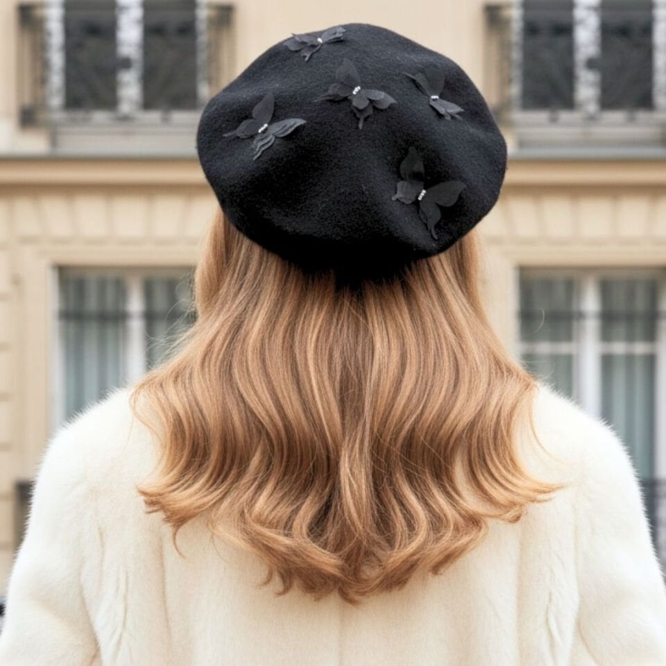 Amata Siyah Renk Ressam Bere Yetişkin Boy L Beden