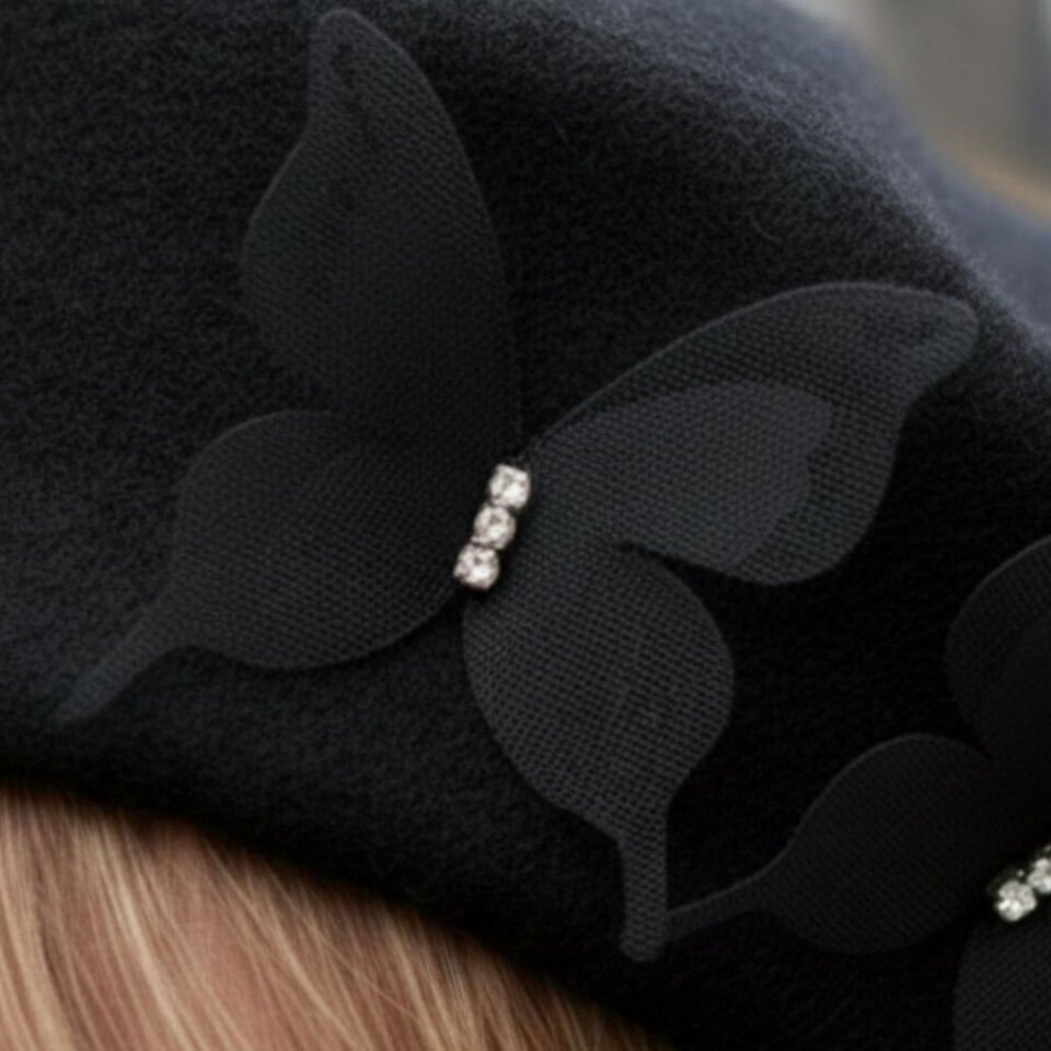 Amata Siyah Renk Ressam Bere Yetişkin Boy L Beden