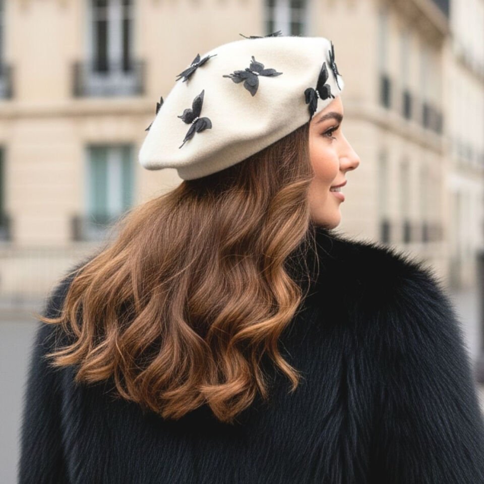 Amata Krem Renk Ressam Bere Yetişkin Boy M Beden