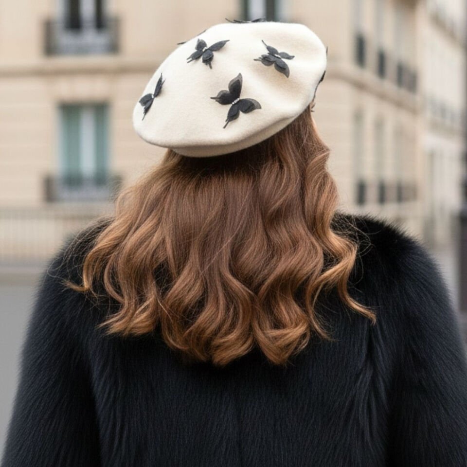 Amata Krem Renk Ressam Bere Yetişkin Boy M Beden