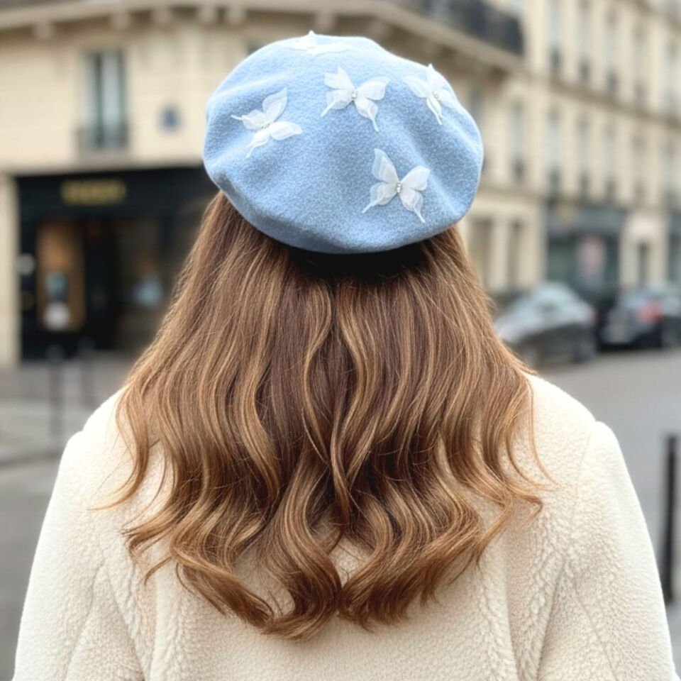 Amata Mavi Renk Ressam Bere Yetişkin Boy M Beden