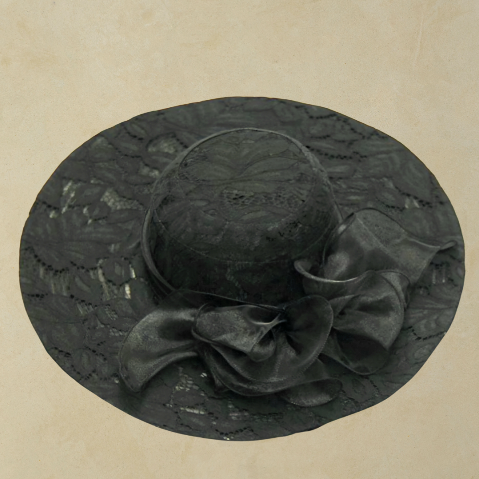 Jolie Siyah Renk Yaprak Desenli Şapka 42 cm