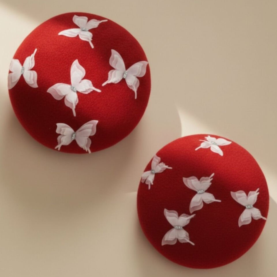 Amata Kırmızı Anne Kız Çocuk Kombin Ressam Bere – 2’li Set