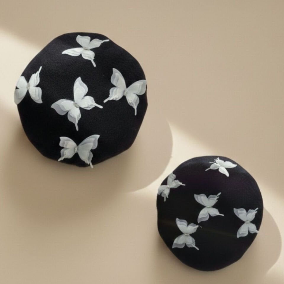 Amata Siyah Anne Kız Çocuk Kombin Ressam Bere – 2’li Set