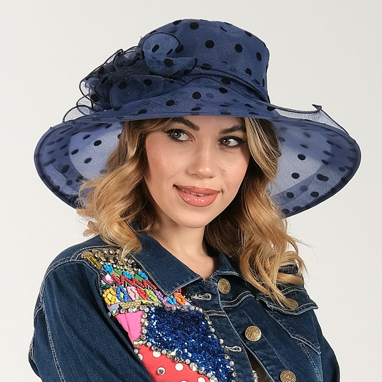 Agatha Lacivert Siyah Renk Şapka 42 cm