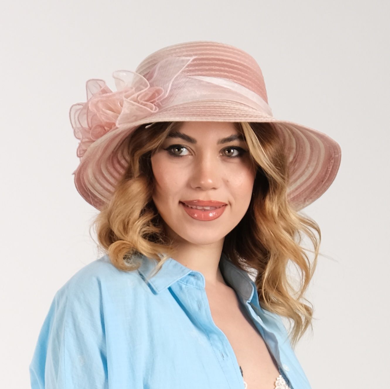 Christian Pembe Ebruli Renk Şapka 35 cm