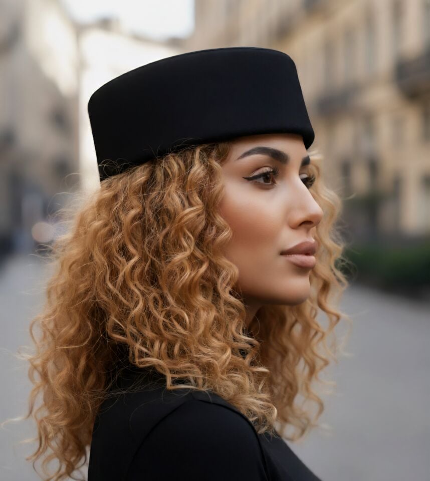 Nora Siyah Renk Kaşe Fes Şapka 57 cm