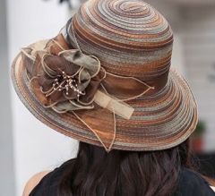 Christian Kahverengi Haki Renk Ebruli Şapka 35cm