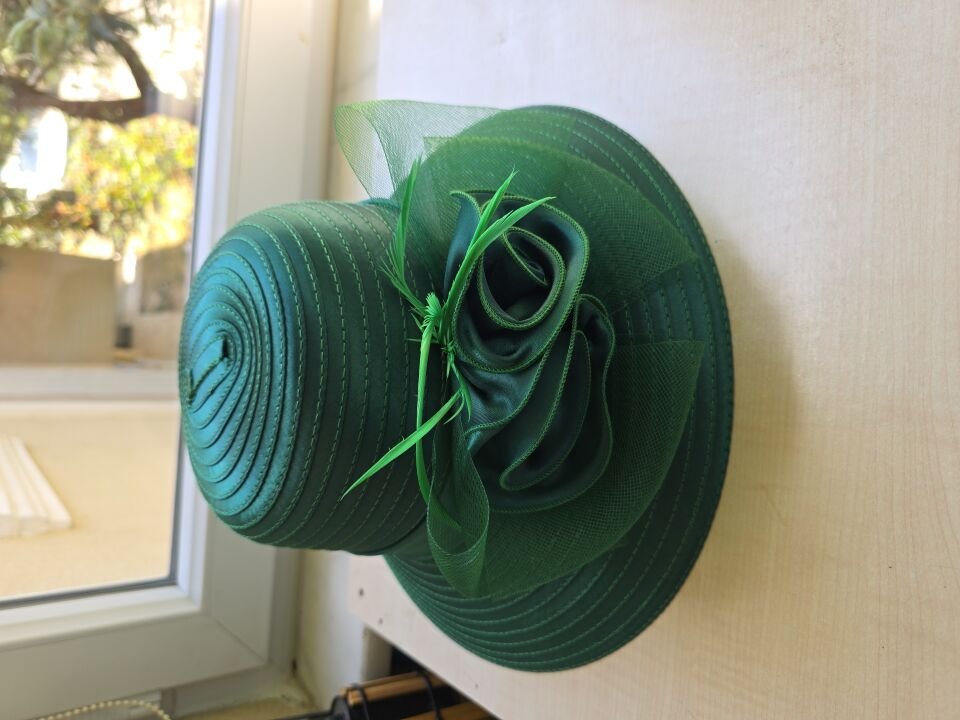 Margaret Yeşil Renk Şapka 35 cm