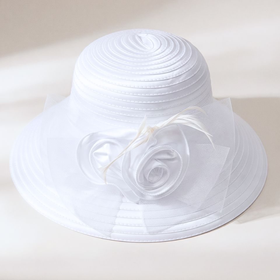 Margaret Beyaz Renk Şapka 35 cm
