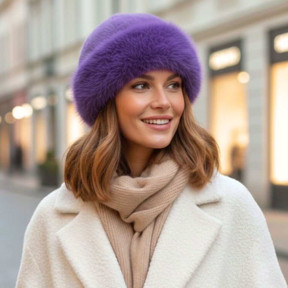 Anna Mor Renk Peluş Şapka