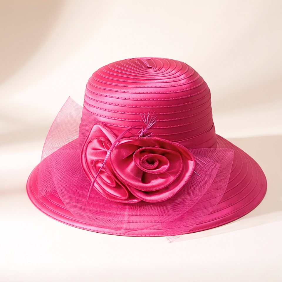 Margaret Fuşya Pembe Renk Şapka 35 cm