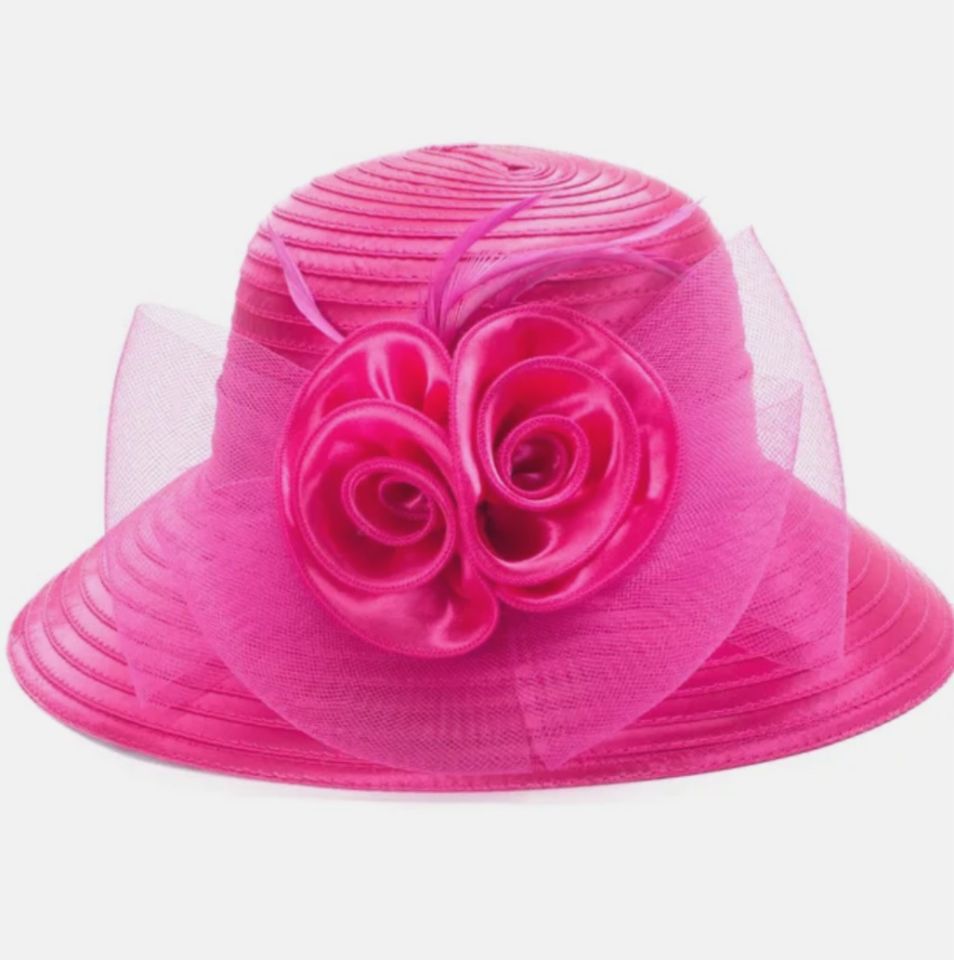 Margaret Fuşya Pembe Renk Şapka 35 cm Özel Şapka Kutulu