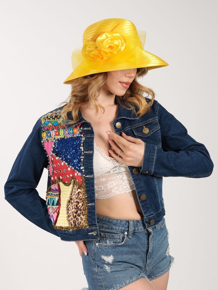 Margaret Sarı Renk Şapka  35 cm