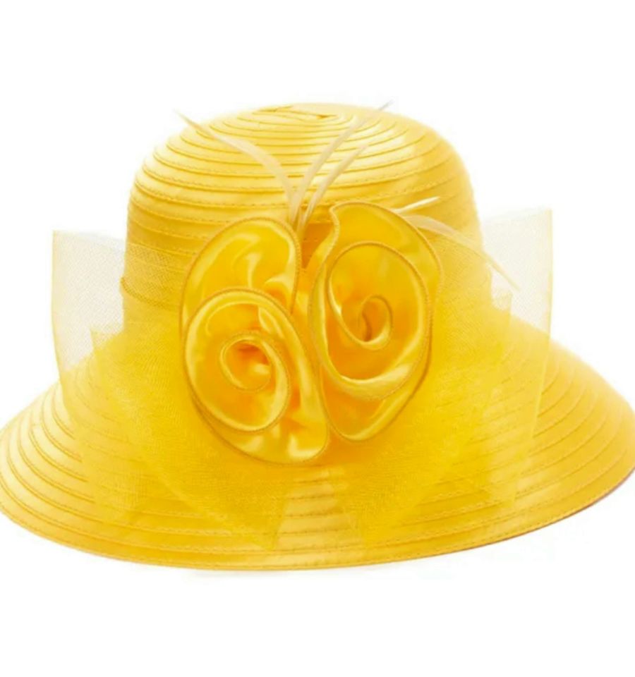 Margaret Sarı Renk Şapka  35 cm