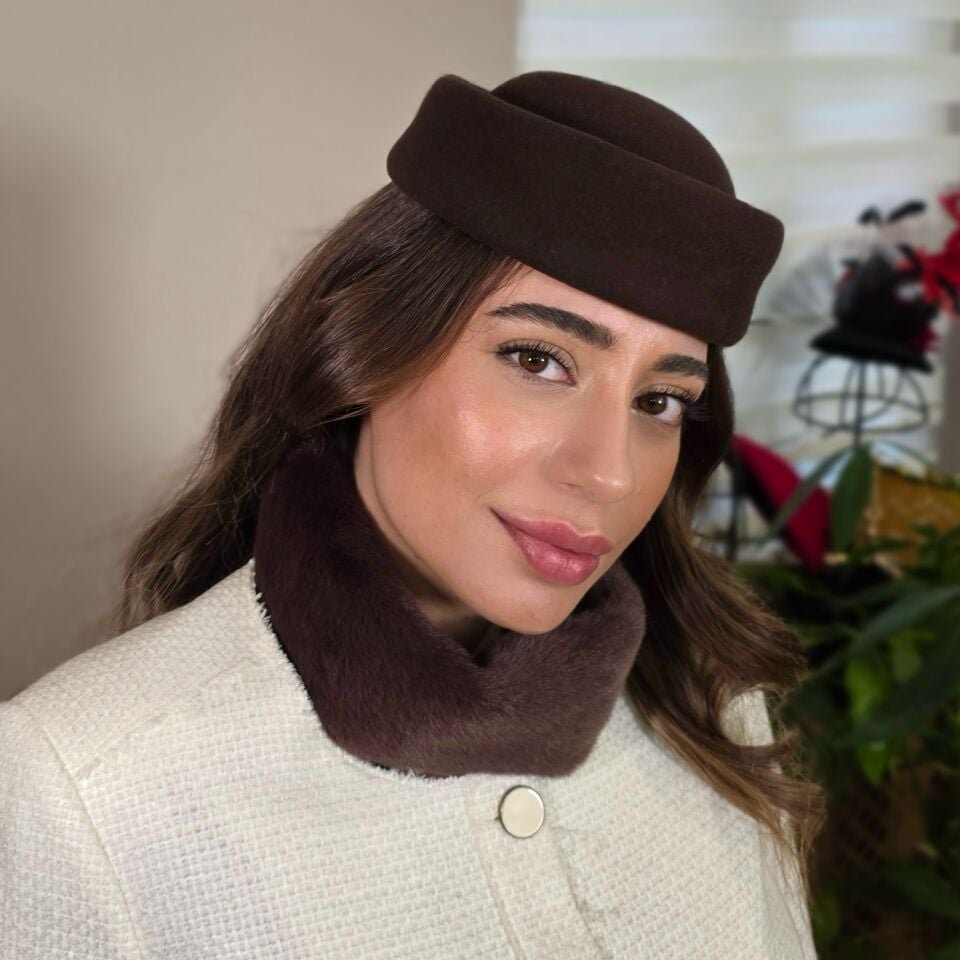 Diana Kahverengi Renk Vualet Şapka