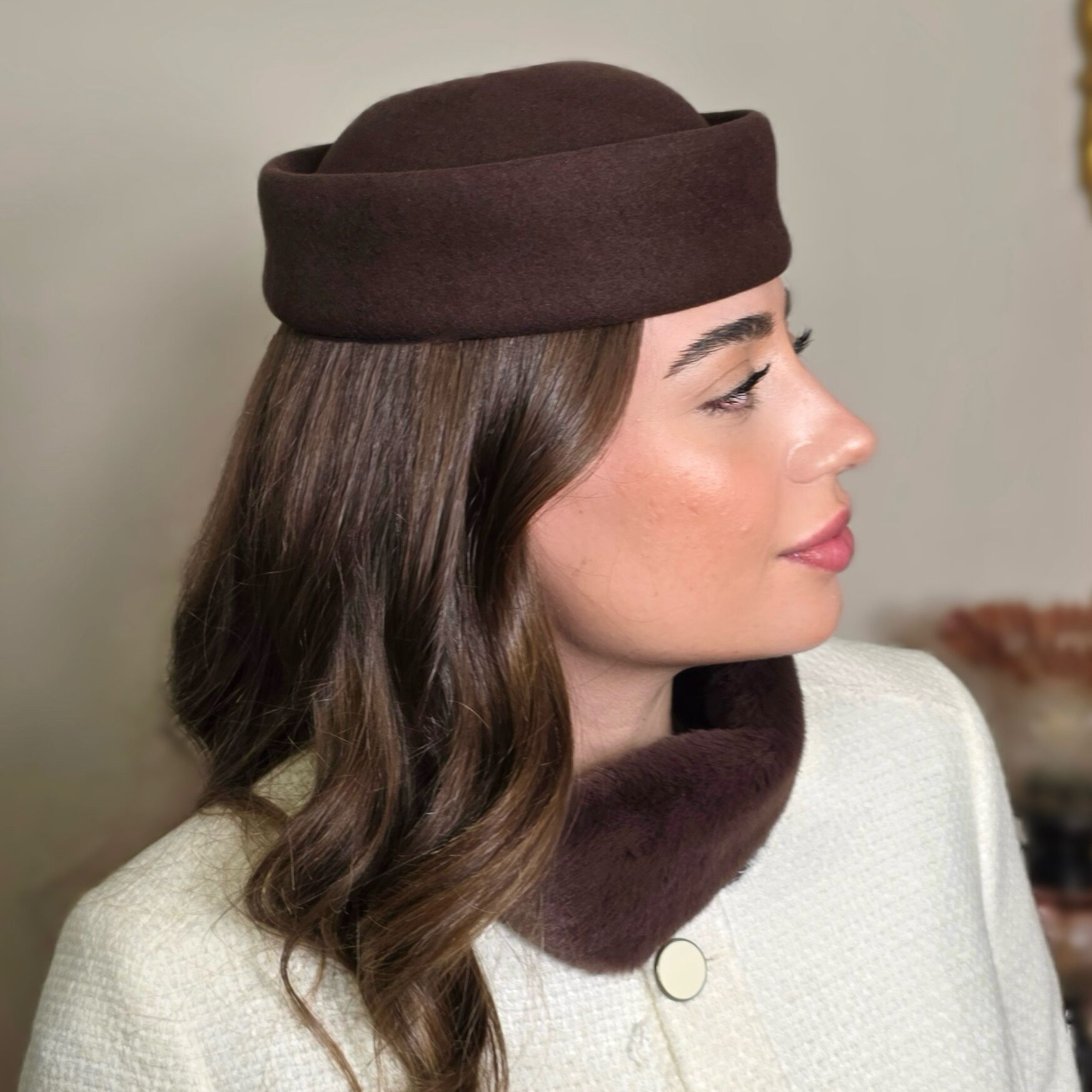 Diana Kahverengi Renk Vualet Şapka