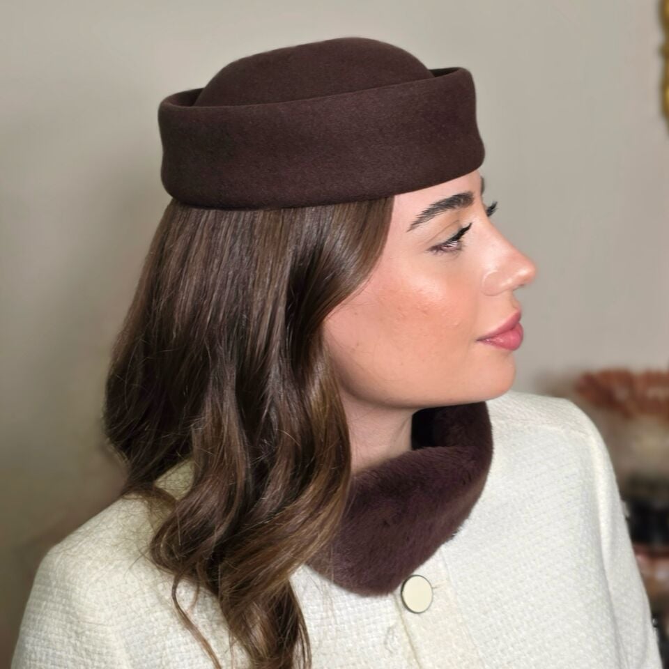 Diana Kahverengi Renk Vualet Şapka