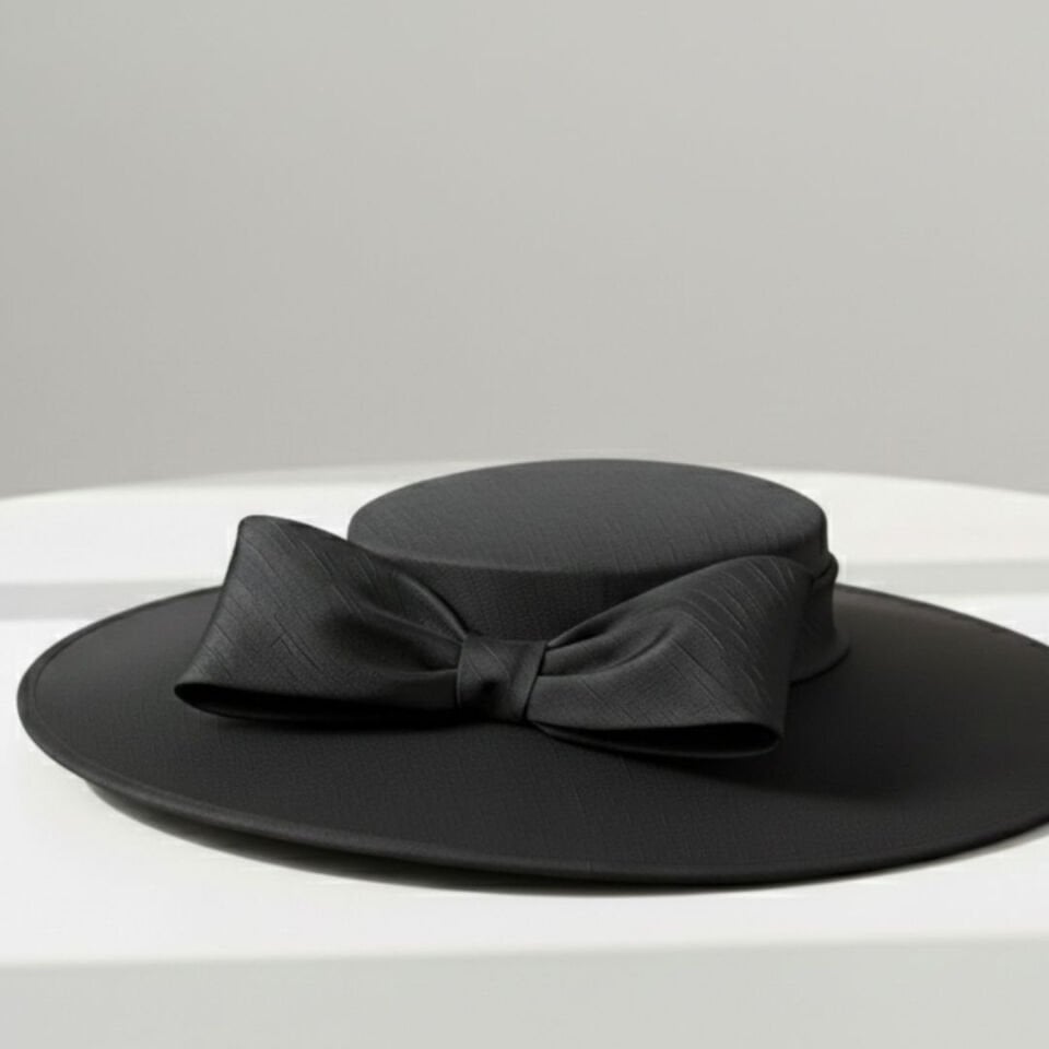 Holly Siyah Renk Vualet Şapka 40 cm