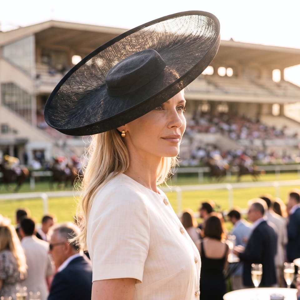 Caty Siyah Vualet Şapka 43 cm Özel Şapka Kutulu