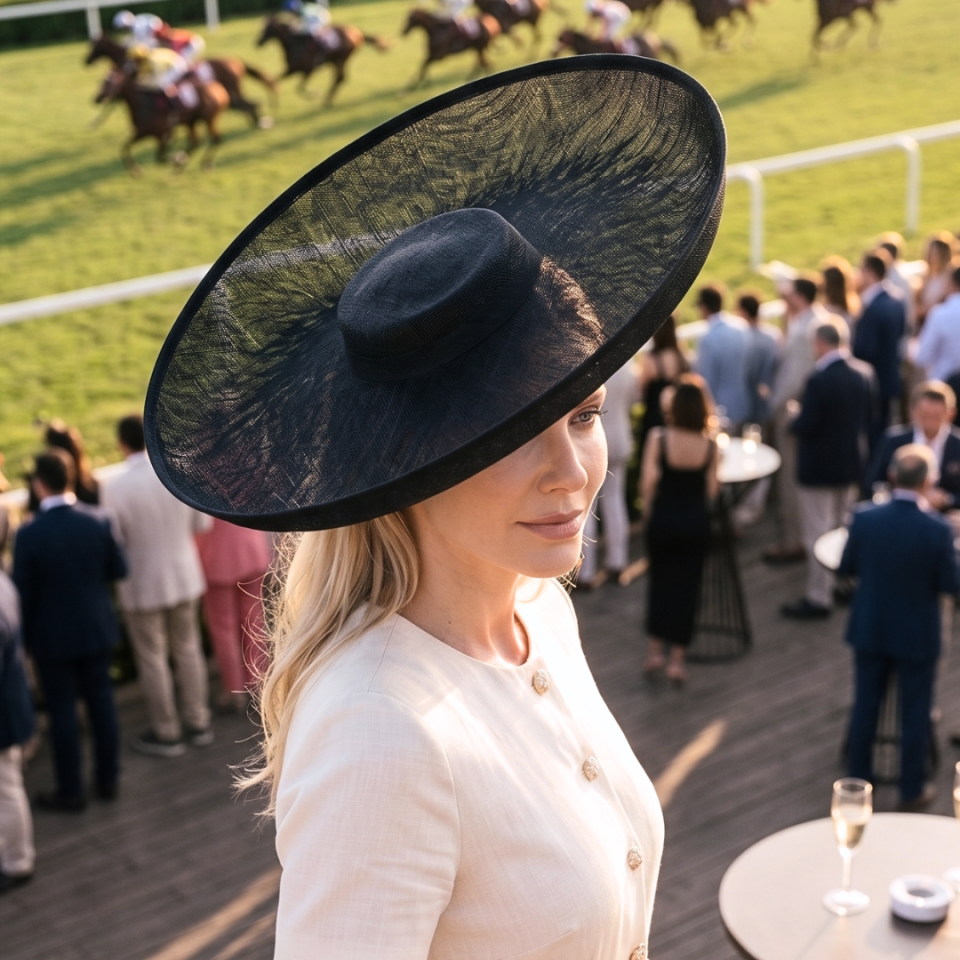 Caty Siyah Vualet Şapka 43 cm Özel Şapka Kutulu