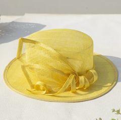 Mais Sarı Renk  Elegan Şapka 33  cm  - Özel Kutulu